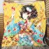 Anime Girl Fishes Japanese Quilt Blanket