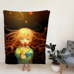 Anime Girl Rose Fleece Blanket