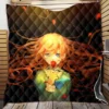 Anime Girl Rose Quilt Blanket