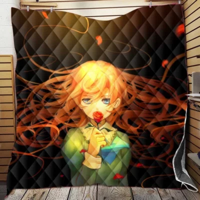 Anime Girl Rose Quilt Blanket