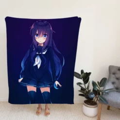Anime Girl School Uniform Fleece Blanket
