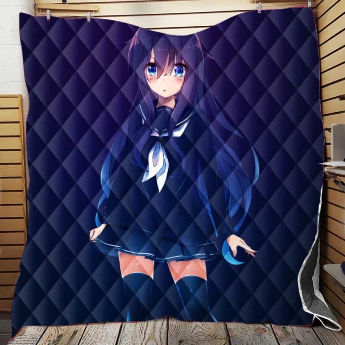 Anime Girl School Uniform Quilt Blanket