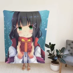 Anime Girl Winter Xmas Gift Fleece Blanket