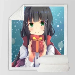 Anime Girl Winter Xmas Gift Sherpa Fleece Blanket
