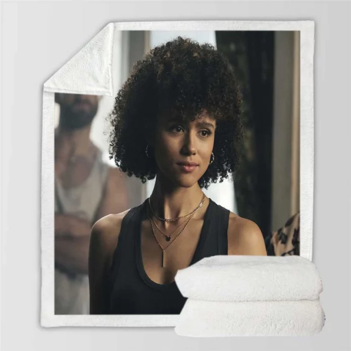 Army of Thieves Movie Nathalie Emmanuel Sherpa Fleece Blanket