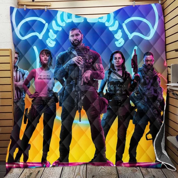 Army of the Dead Movie Dave Bautista Huma Qureshi Ella Purnell Quilt Blanket