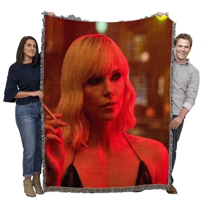 Atomic Blonde Movie Charlize Theron Woven Blanket