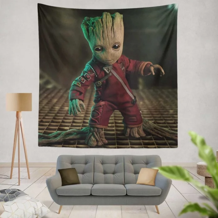 Baby Groot in Guardians of the Galaxy Vol 2 Movie Wall Hanging Tapestry
