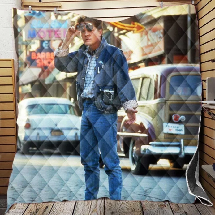 Back To The Future Move Marty McFly Michael J Fox Movie Quilt Blanket