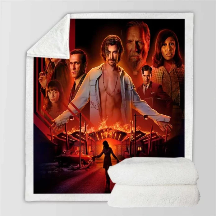 Bad Times at the El Royale Movie Chris Hemsworth Dakota Johnson Sherpa Fleece Blanket