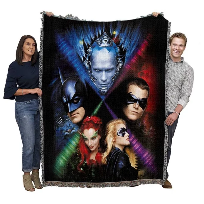 Batman & Robin in Justice League Movie Woven Blanket