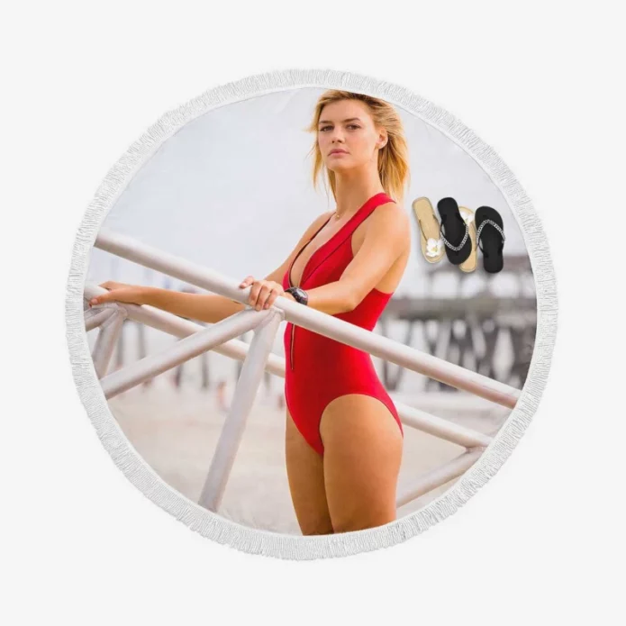 Baywatch Movie Kelly Rohrbach Round Beach Towel