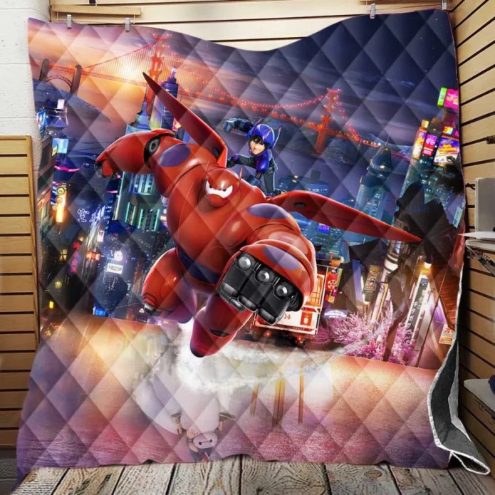 Big Hero 6 Movie Baymax Hiro Hamada Quilt Blanket