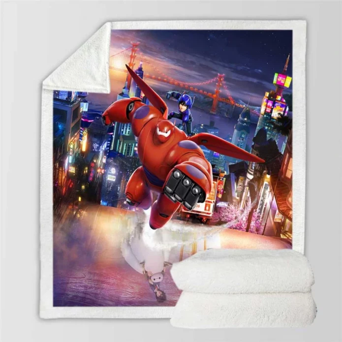 Big Hero 6 Movie Baymax Hiro Hamada Sherpa Fleece Blanket