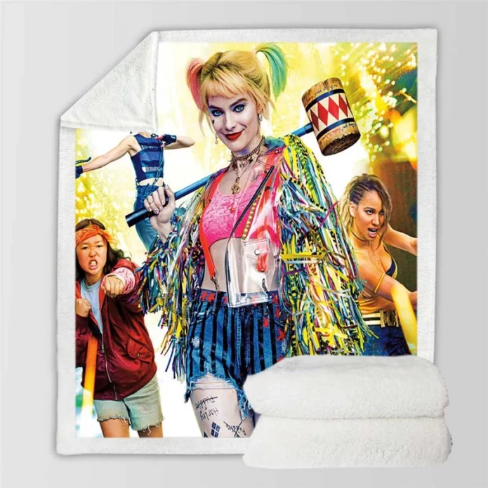 Birds of Prey Harley Quinn DC Comics Super Hero Movie Sherpa Fleece Blanket