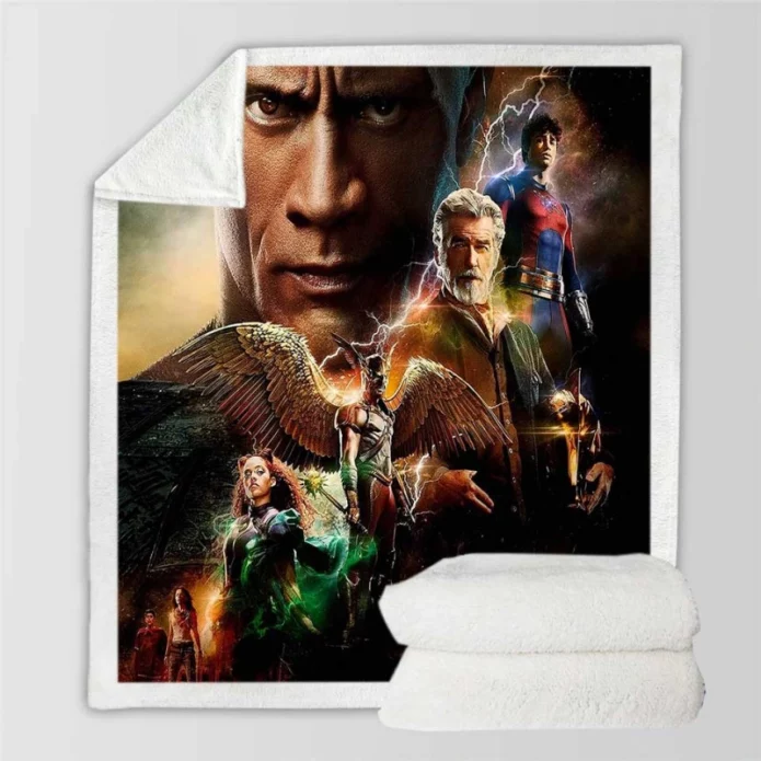 Black Adam DC Comics American superhero film Sherpa Fleece Blanket