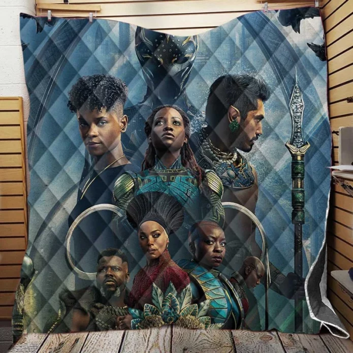 Black Panther Wakanda Forever Michael B Jordan Movie Quilt Blanket