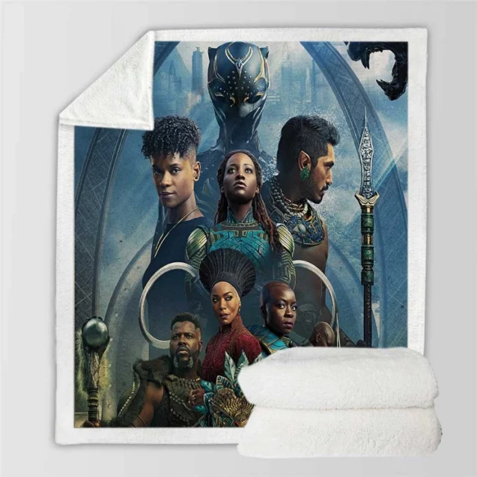 Black Panther Wakanda Forever Michael B Jordan Movie Sherpa Fleece Blanket