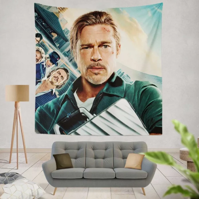 Brad Pitt in Bullet Train Movie Wall Hanging Tapestry