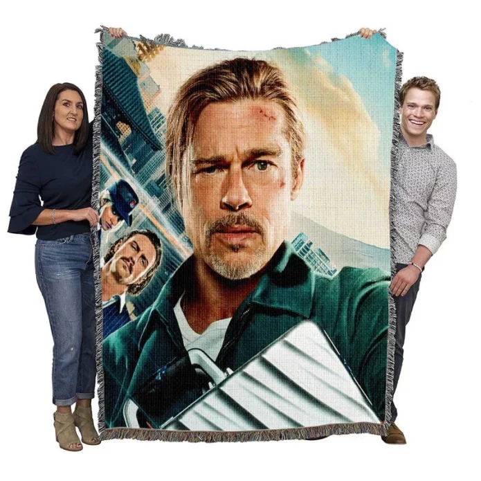 Brad Pitt in Bullet Train Movie Woven Blanket