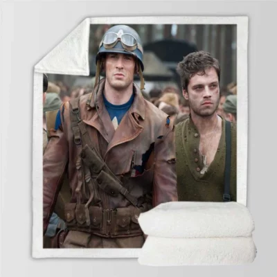 Captain America The First Avenger Movie Steve Rogers Bucky Barnes Sherpa Fleece Blanket