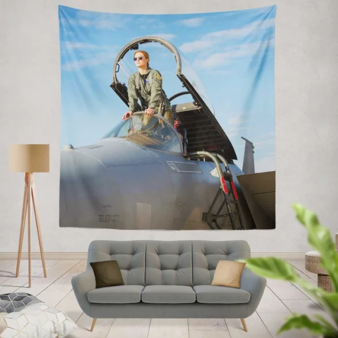 Captain Marvel Movie Brie Larson MCU Wall Hanging Tapestry