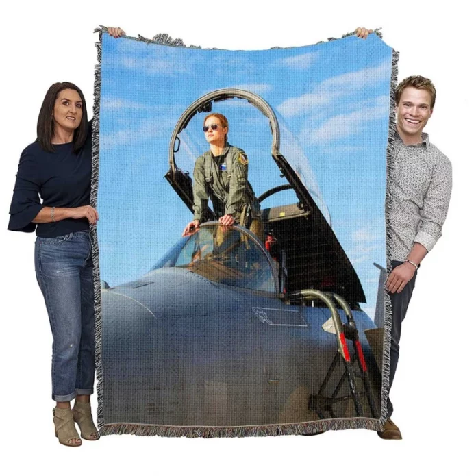 Captain Marvel Movie Brie Larson MCU Woven Blanket