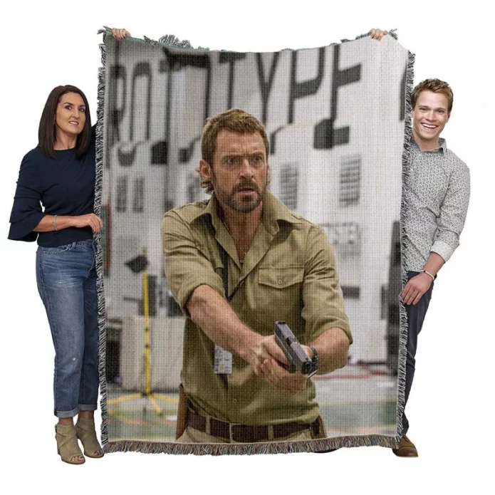 Chappie Movie Vincent Moore Hugh Jackman Woven Blanket