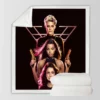 Charlies Angels Kristen Stewart Naomi Scott Ella Balinska Sherpa Fleece Blanket