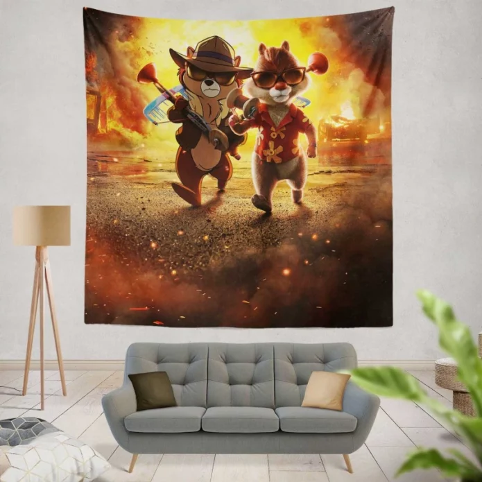 Chip n Dale Rescue Rangers Kids Movie Wall Hanging Tapestry