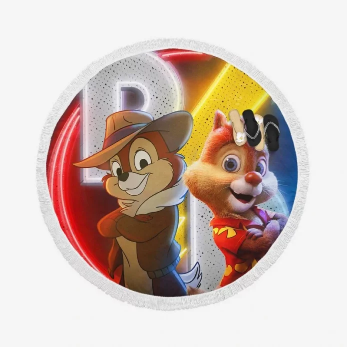 Chip n Dale Rescue Rangers Movie Round Beach Towel