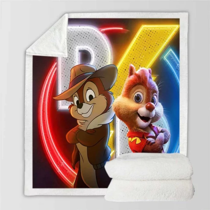 Chip n Dale Rescue Rangers Movie Sherpa Fleece Blanket