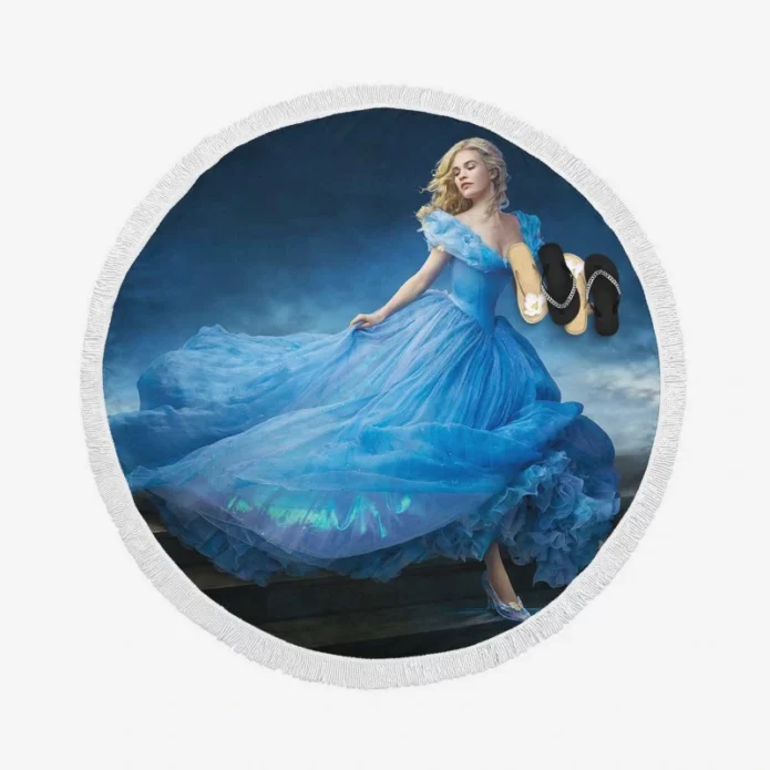 Cinderella Movie Lily James Round Beach Towel