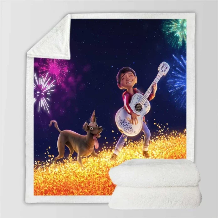 Coco Movie Miguel Rivera Dante Sherpa Fleece Blanket