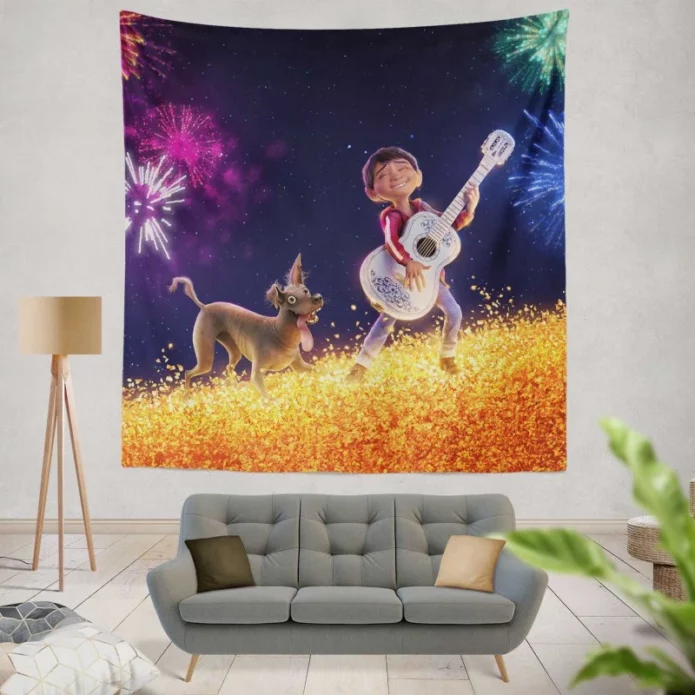 Coco Movie Miguel Rivera Dante Wall Hanging Tapestry