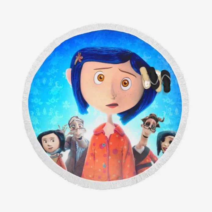 Coraline Movie Coraline Jones Mel Jones Round Beach Towel