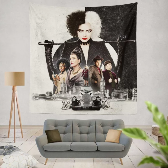 Cruella de Vil Movie Emma Stone Wall Hanging Tapestry