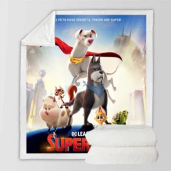 DC League of Super-Pets Movie Sherpa Fleece Blanket