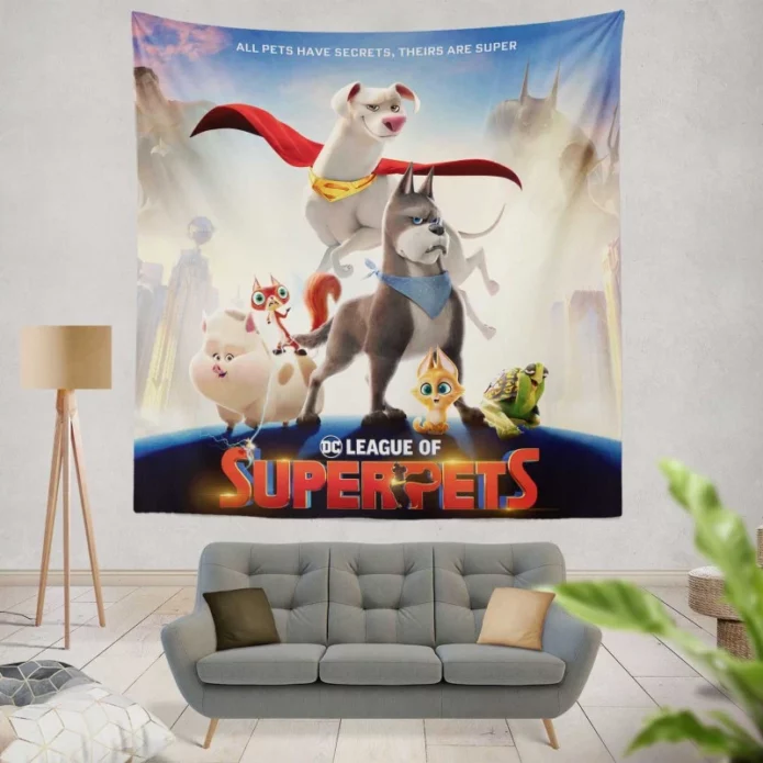 DC League of Super-Pets Movie Wall Hanging Tapestry