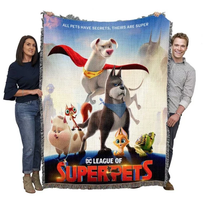 DC League of Super-Pets Movie Woven Blanket