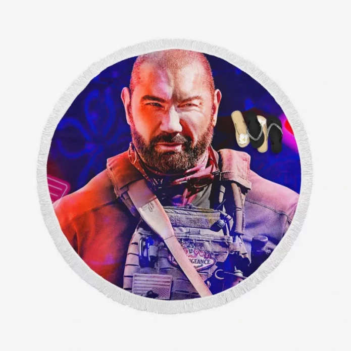 Dave Bautista as Scott Ward in Army of the Dead Movie Round Beach Towel