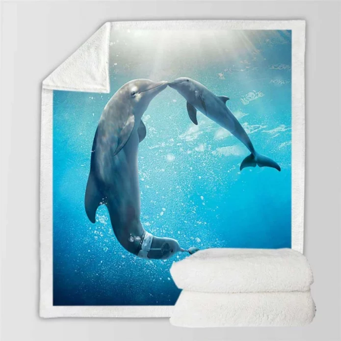 Dolphin Tale 2 Movie Sherpa Fleece Blanket