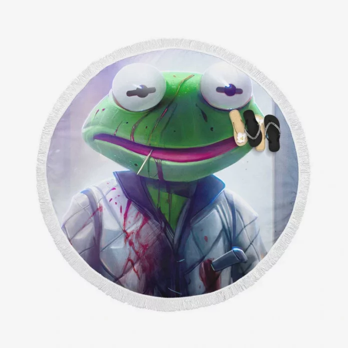 Drive Movie Kermit the Frog Round Beach Towel