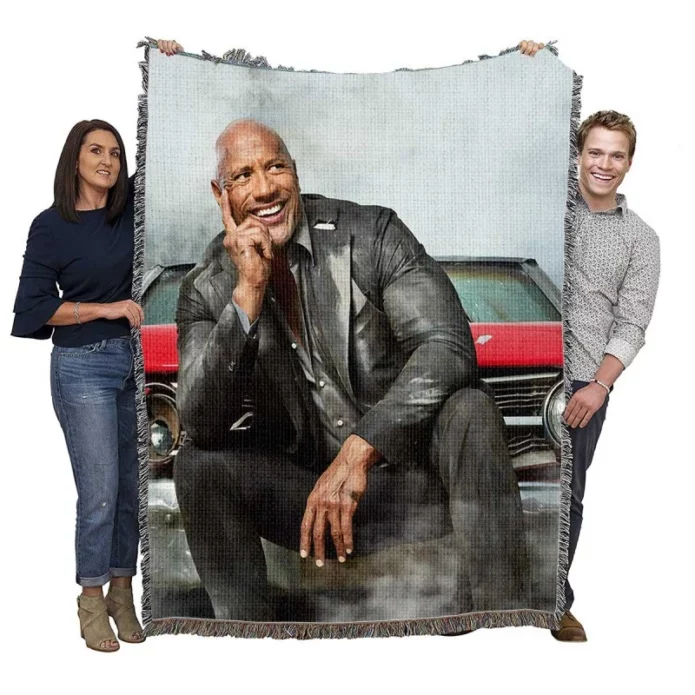 Dwayne Johnson in Fast & Furious Presents Hobbs & Shaw Movie Woven Blanket