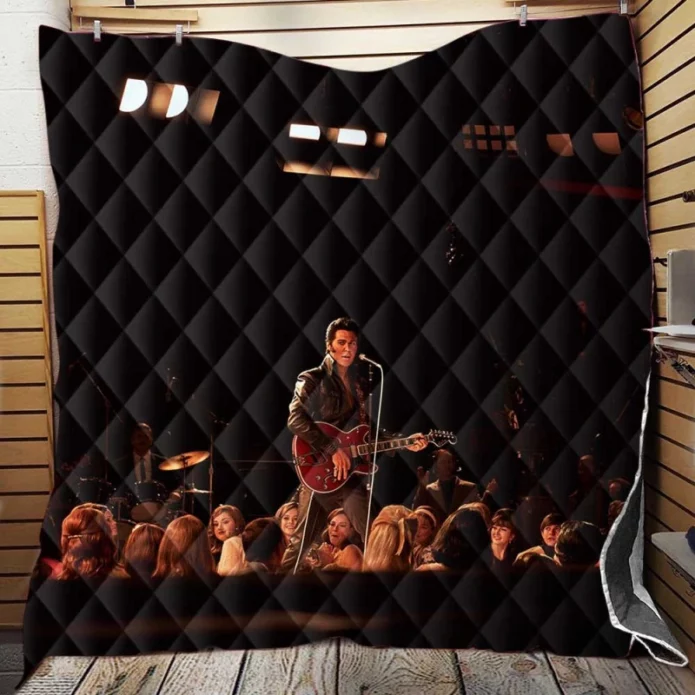 Elvis Movie Austin Butler Stage Scene Quilt Blanket