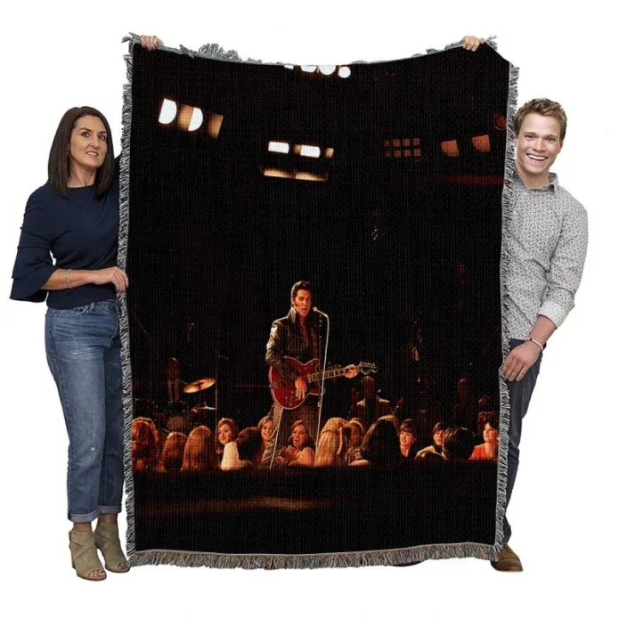 Elvis Movie Austin Butler Stage Scene Woven Blanket