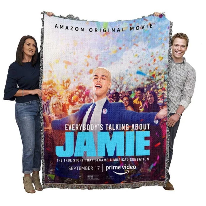 Everybodys Talking About Jamie Movie Frackles Max Harwood Woven Blanket