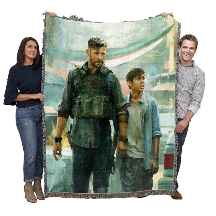 Extraction Movie Chris Hemsworth Woven Blanket