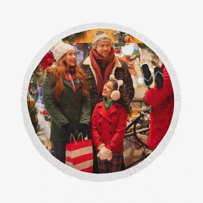 Falling for Christmas Movie Round Beach Towel