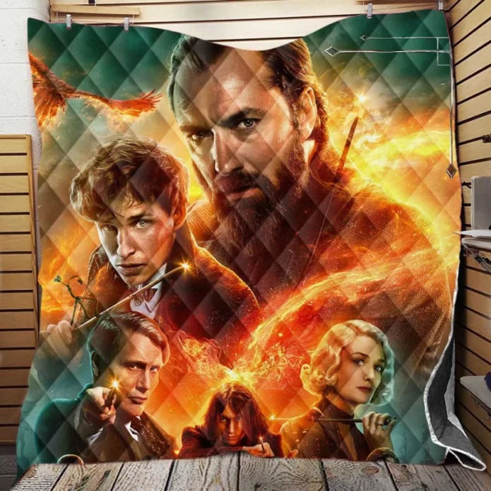 Fantastic Beasts The Secrets of Dumbledore Movie Poster Quilt Blanket